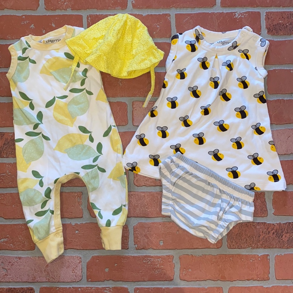 Cat & Dogma baby boden bee lemon/lime babygirl bundle!!